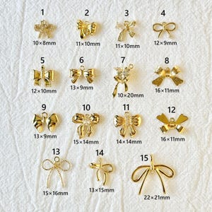 Bow Charm, Gold Charm, Add On Charm, Gold Pendant, Gold Charms For Necklace, Jewelry Components for DIY Bracelet Earrings Making Supply