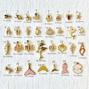 Add On Charm, Gold Charm, Sea Creatures Gold Pendant, Gold Charms For Necklace, Jewelry Components for DIY Bracelet Earrings Making Supply