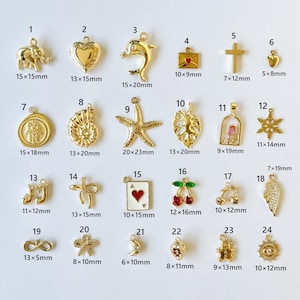 Gold Pendant, Journal Charms, Add On Charm, Gold Charm, Gold Charms For Necklace, Jewelry Components for DIY Bracelet Earrings Making Supply