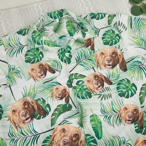 Custom Hawaiian Shirt with Photo,Personalized Hawaiian Swim Trunks with Face,Men Hawaiian Button Up Shirt,Customized Face Shirt Summer Gifts