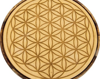 Wood Crystal Grid - Flower of Life