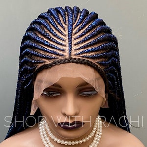 Customizable Cornrow Braided wig Frontal Ghana Weave braids Lace Front Cornrow braided wigs Full lace Cornrow braid For black women