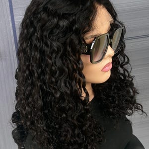100% Human Hair Curly Wig 16 Inches | Natural Black Italian Curls | 4x4 Closure Wig for Women USA UK