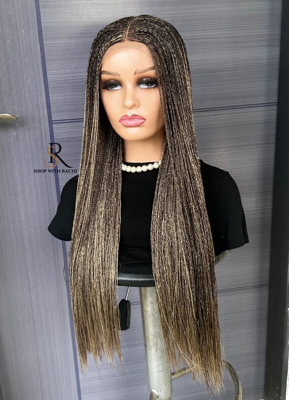 6x6 Lace Front Micro Twist Braided Wig: Color 33/613, 26  display picture 1