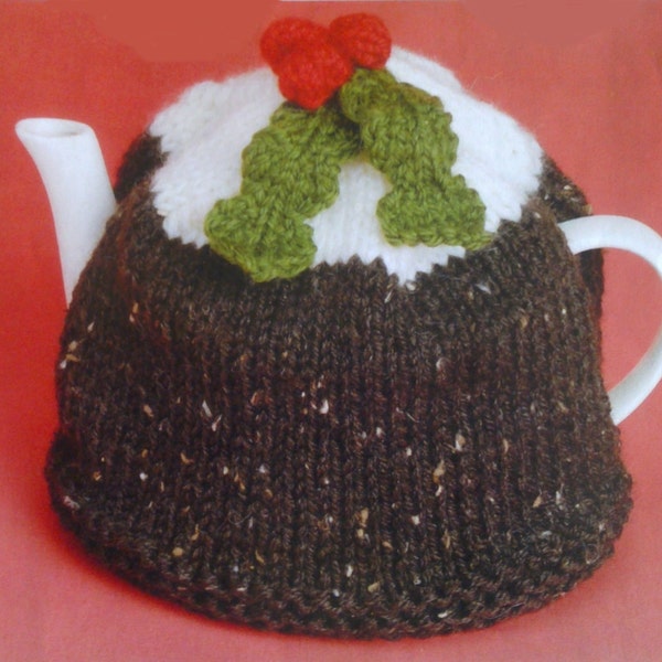 Knitted Christmas Pudding Tea Cosy. Digital Knitting Pattern. Handmade Christmas Gift. Christmas table decor.