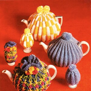 Knitted Egg and Tea Cosies. Vintage knitting pattern. Vintage tea cosy. Fluted pattern tea cosy. Instant digital download.
