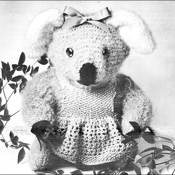 Knitted Koala Bear - PDF Knitting Pattern - Australian Koala - Koala