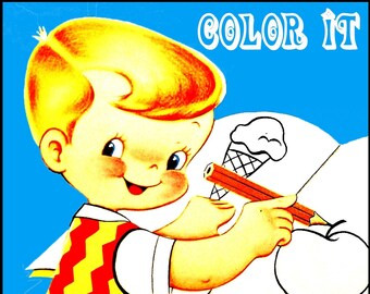 Vintage Malbuch. 'Color It'. 12 Seiten zum Ausmalen. PDF-Datei. Sofortiger Download