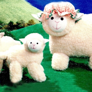 Sheep Family Sewing Pattern. Easy Pattern made from Rectangles. PDF Digital Download.