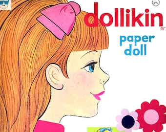 Dollikin Paper Doll , 1971, Groovy Fashion, Vintage Fashion, Kids, PDF Download