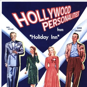 Hollywood Personalities from Holiday Inn Paper Doll Book, 1941 Lowe # L1049, Bing Crosby, Fred Astaire, 8 Pages, Movie Stars, PDF Download