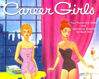 Career Girls, Paper Doll Book, 1955, Simon and Schuster, 8 Pages, Teenage, PDF Download