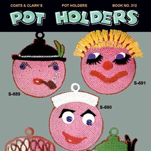 Potholders  Crochet book  Vintage Digital File