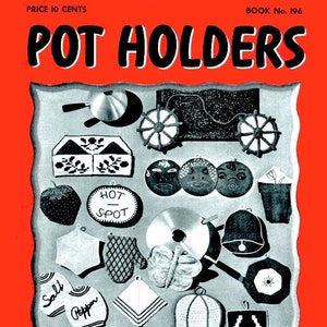 Potholders y Oven Mitts Libro de ganchillo Archivo digital vintage