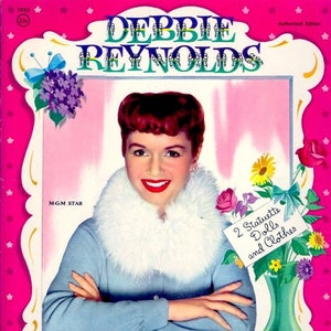 Debbie Reynolds Paper Doll Book, 1957, 10 Pages, Movie Star, Hollywood, PDF Download