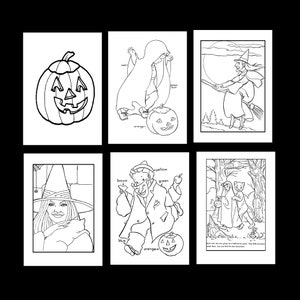 Vintage Halloween Coloring Pages. 24 pages to Color. PDF Instant Download image 4