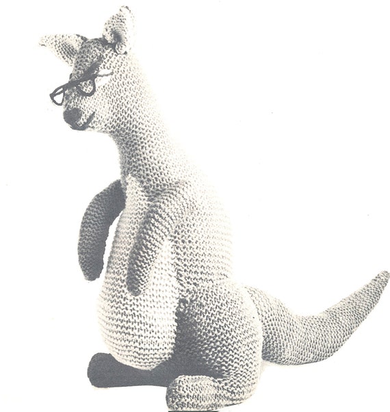 Knitted Kangaroo Pdf Knitting Pattern Kangaroo Toy Etsy