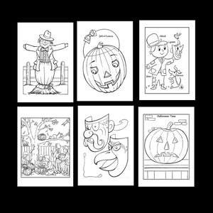 Vintage Halloween Coloring Pages. 24 pages to Color. PDF Instant Download image 2