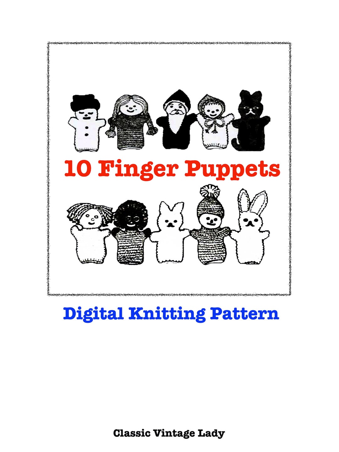 10 Finger Puppets. PDF Digital Download. - Etsy