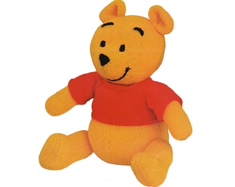 Winnie The Pooh Knitting Pattern - Knitted Bear - Winnie The Pooh Bear - Knitted Gift