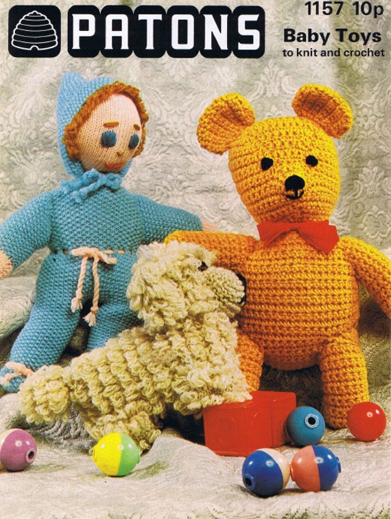 Vintage Toy 1940s Knitting Pattern Cute Georgie The Giraffe.