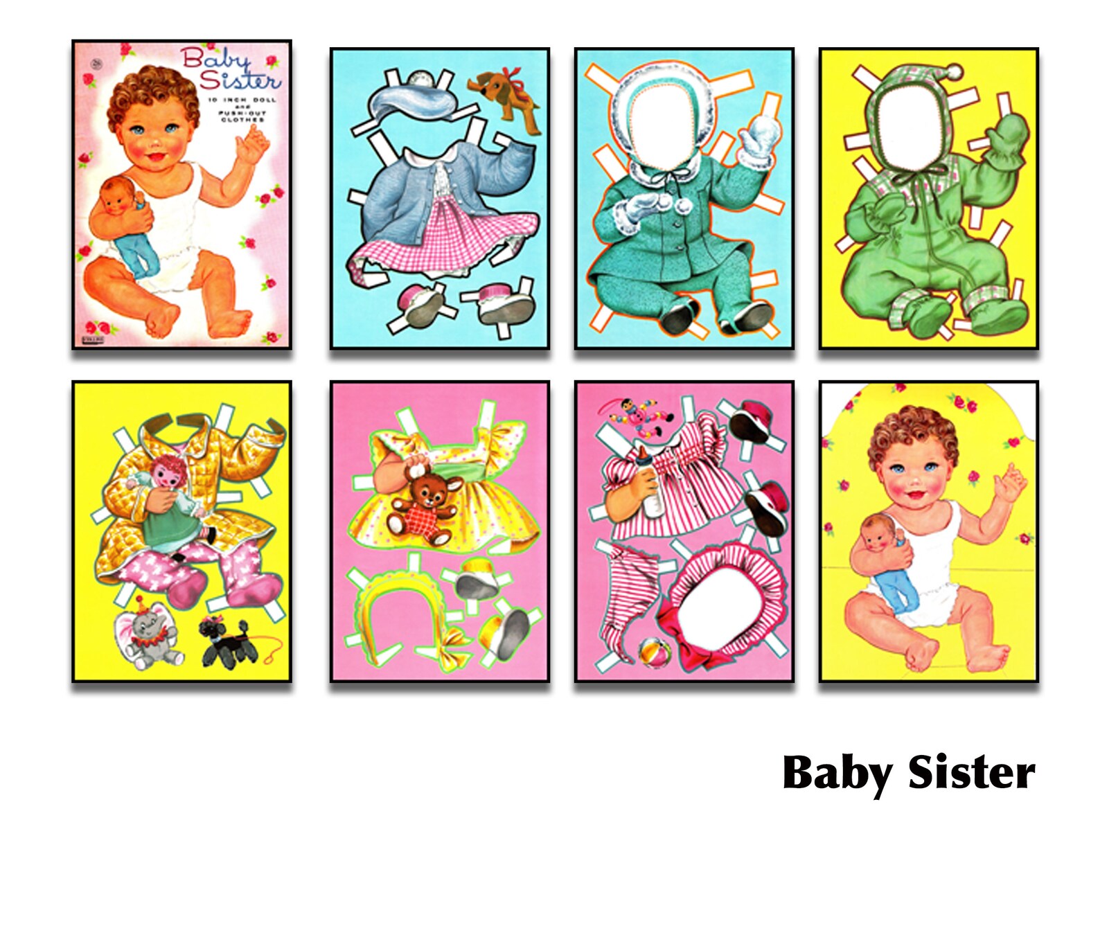 Baby Paper Dolls 10 Complete Books 70 Pages Restored Etsy