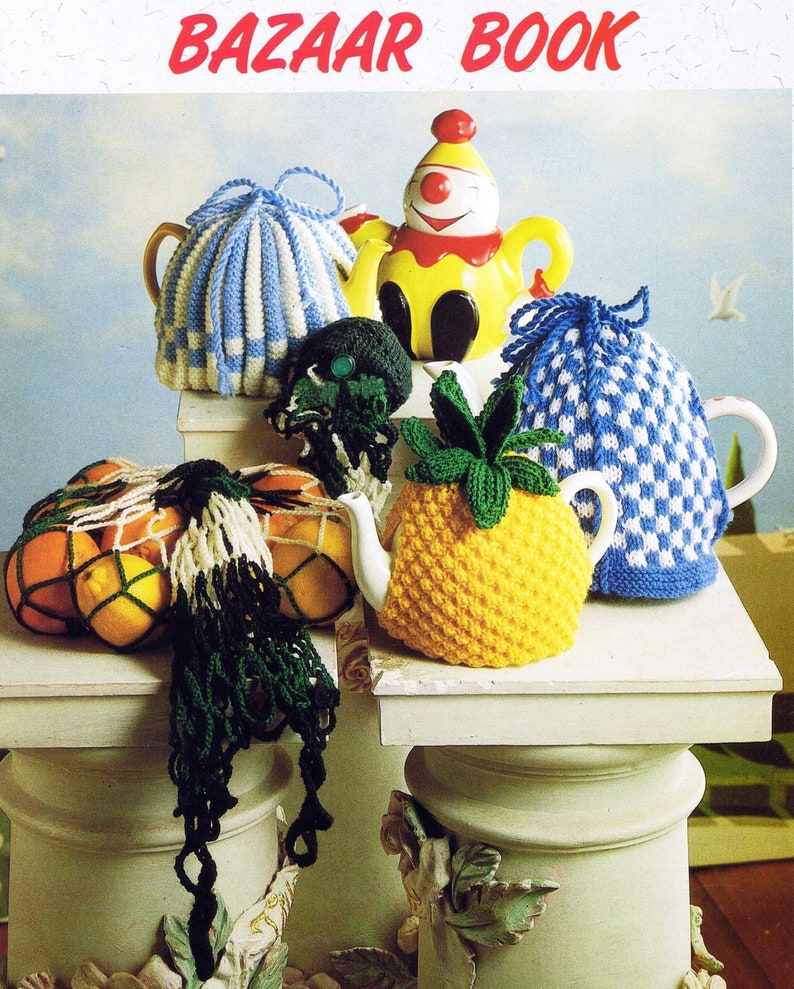 Bazaar Book Knitted and Crocheted Tea Cosies Digital Knitting and Crochet Pattern image 1