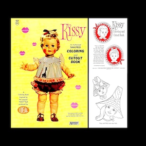Kissy Coloring and Cutout Book.  Saalfield Publishing Artcraft 1963