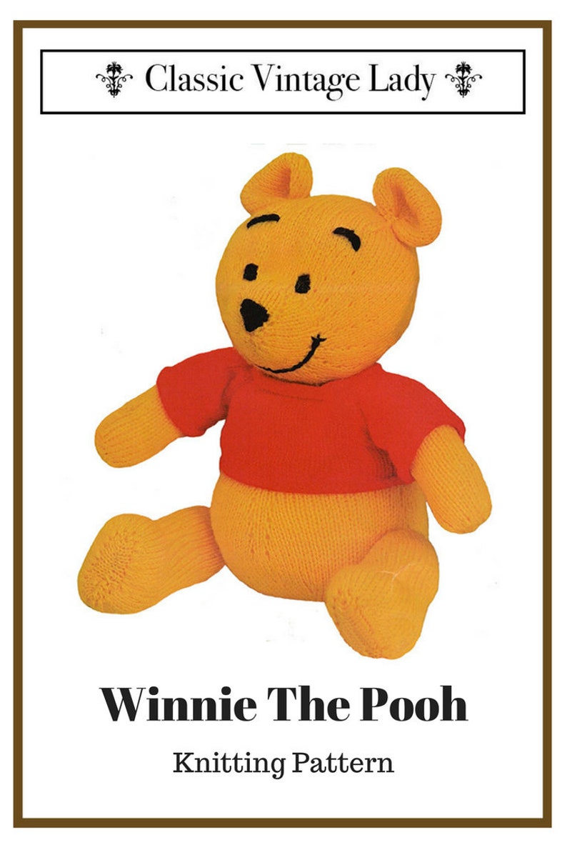 Winnie the Pooh Knitting Pattern Knitted Bear Winnie the Etsy Australia