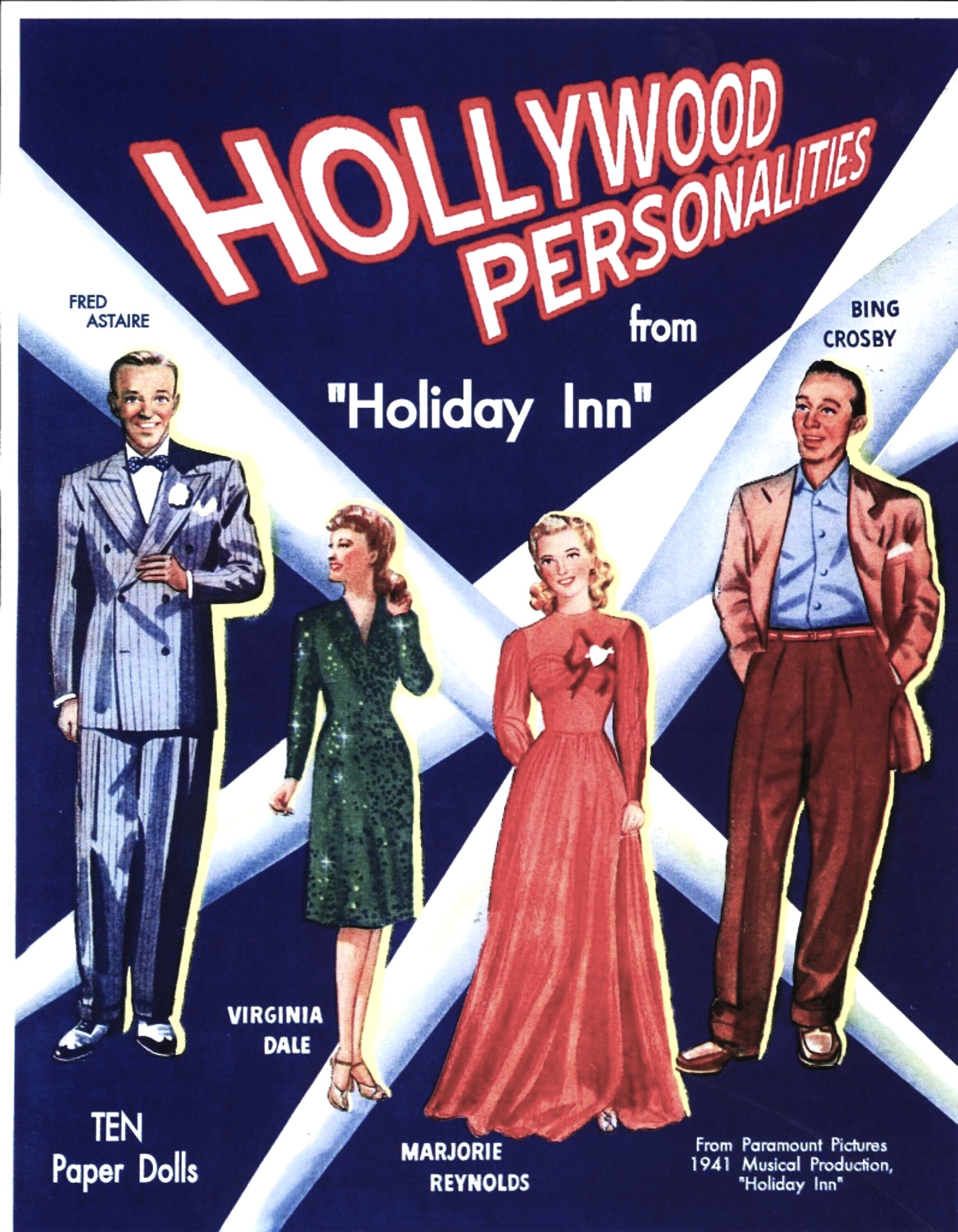 Hollywood Personalities From Holiday Inn Paper Doll Book, 1941 Lowe #  L1049, Bing Crosby, Fred Astaire, 8 Pages, Movie Stars, PDF Download - Etsy