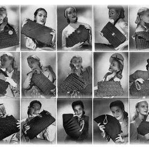Digital Patterns -Jack Frost Crochet handbags. 1940&#39;s.