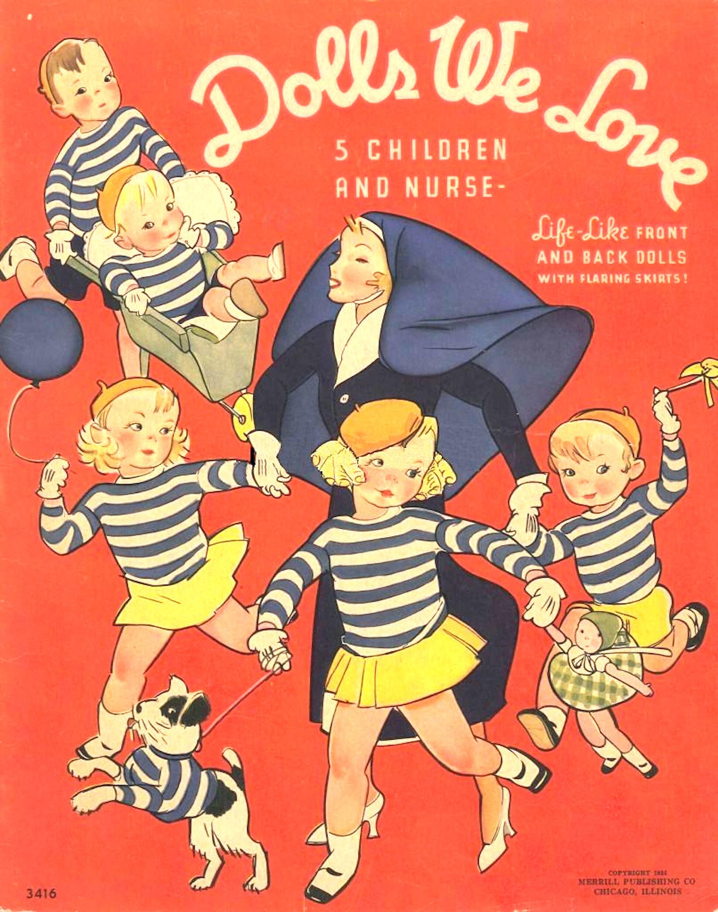 Dolls We Love, Vintage Paper Doll Book, 1936, 12 Pages, Kids, PDF