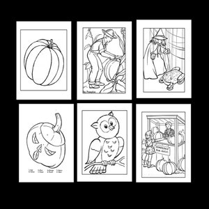 Vintage Halloween Coloring Pages. 24 pages to Color. PDF Instant Download image 3