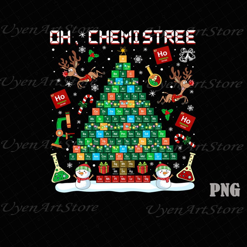 Oh Chemistree Christmas Png, Chemistry Teacher Png, Periodic Table