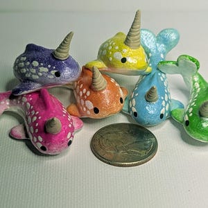 Adorable Narwal Polymer Clay Desk Buddies