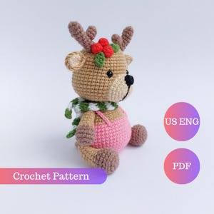 Fawn Amigurumi / Crochet Deer PATTERN. Christmas Baby Deer Crochet Pattern / Reindeer Amigurumi / ONLY PDF