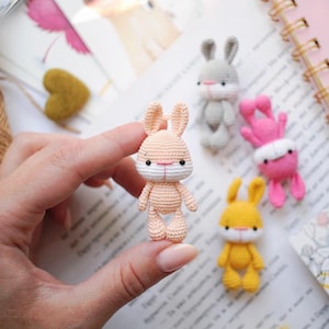 Mini Handcrafted Rabbit Toys - Tiny Handmade Bunny Dollhouse Toys for Blythe - Mini Rabbit Figurines