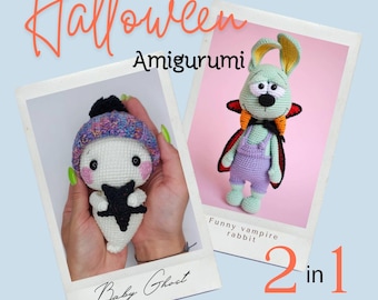 Halloween Crochet Patterns: Ghost & Vampire Rabbit Amigurumi (PDF Pattern)