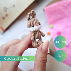 Easy Mini Bunny Toy Crochet Pattern - Amigurumi Tutorial / US English - PDF