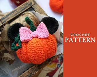 Mickey Mouse-Style Amigurumi Pumpkin Pattern. Crochet Girly Autumn Decor | Digital PDF