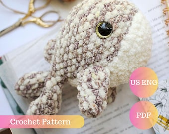 Baby Humpback Whale Plush - Cute Amigurumi Design. Instant Download Crochet Pattern