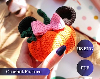Amigurumi Pumpkin Pattern with Step-by-Step Photos. Girly Autumn Decor. Digital pdf