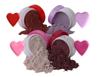 Natürliches Lebensmittelfarben-Pulver-Set - Rot, Rosa, Pink & Lila | Farbstofffrei, pflanzlich, ohne Geschmack Pixie Dust| Kleine 20 Gr.