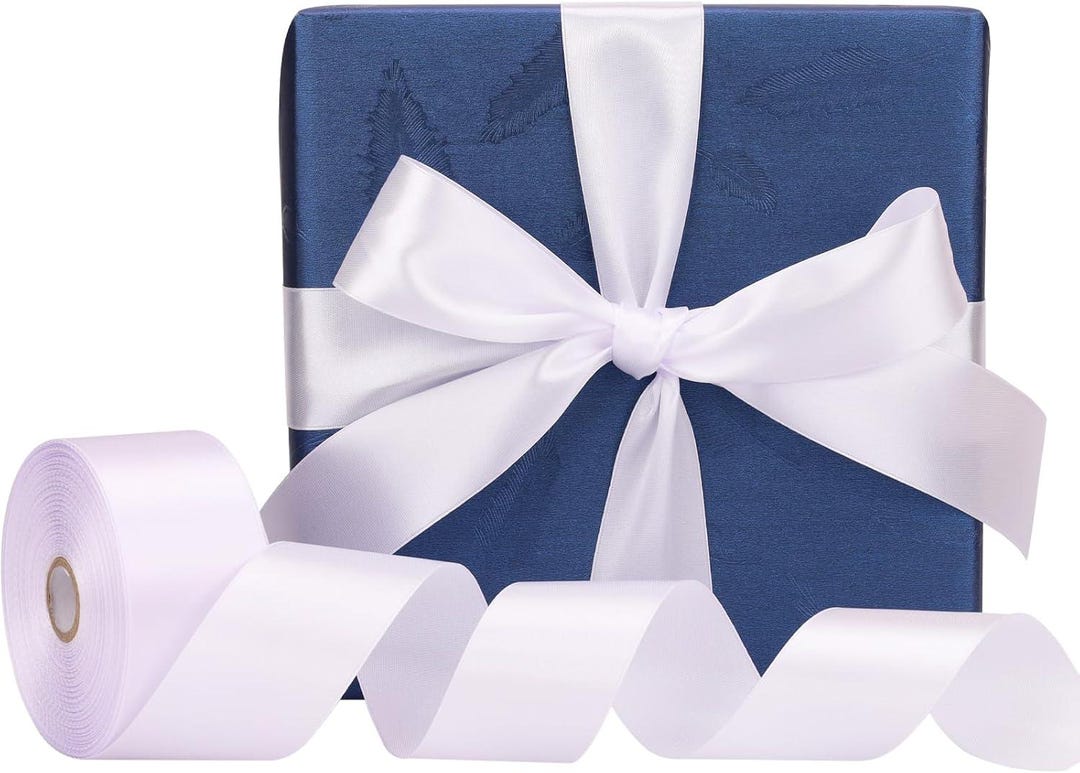 1-1/2 Inch, White Ribbon for Gift Wrapping 50 Yards Perfect Wedding ...