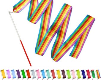 20 PCS 6. 6Ft Gymnastics Ribbon Multi-Colored Dance Ribbon Streamers for Kids Art Dance