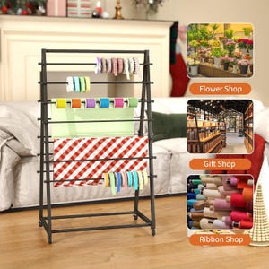 Rolling Ribbon Organizer, 15 Tier Ribbon Holder,ribbon Storage Shelf ...