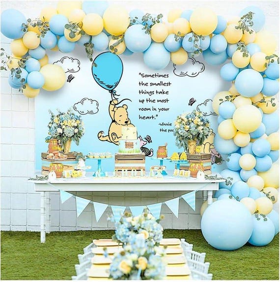 Pastel Balloon Garland Arch Kit With 100 Blue and Yellow Balloons