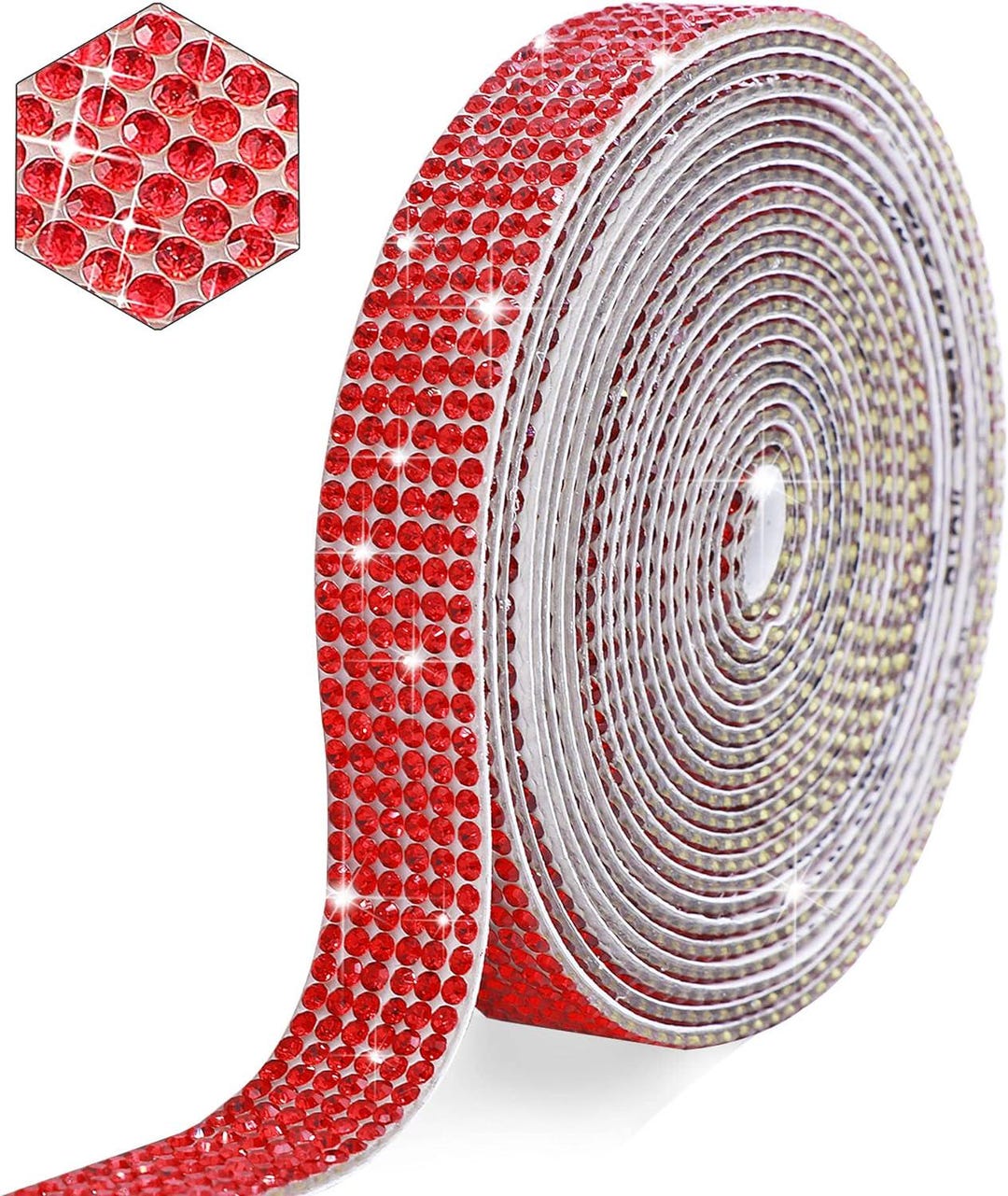 Self Adhesive Red Crystal Rhinestone Strips Diamond Ribbon Bling ...