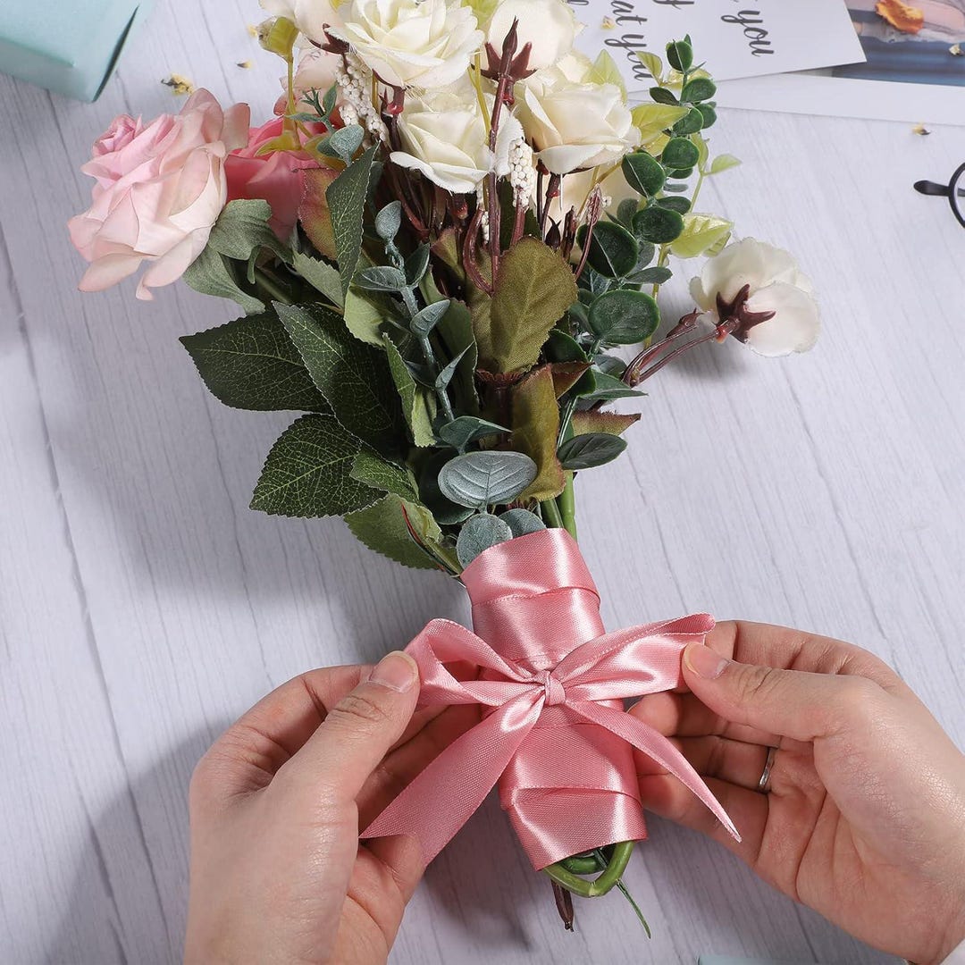 Pink Ribbon 1 Inch Pink Satin Ribbon for Bows Making Craft Wedding Baby ...