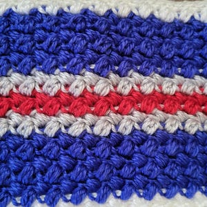 New  York Giants Crochet Scarf. Handmade with soft and warm yarn. Perfect for any outside occasion. Great gift idea.  Unisex.  FREE SHIPPING